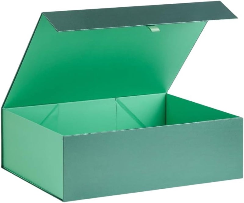 PLINJOY Extra Large Green Gift Box 16.5x14x5.5 Inches,Gift Boxs for Presents with Lid Magnetic Closure Collapsible,Groomsman Proposal Box,Birthday, Christmas,for Clothes and Large Gifts - Image 1